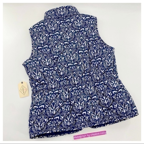 St. Johns Bay Navy Blue Woodland  quilted Vest szS - Picture 7 of 8